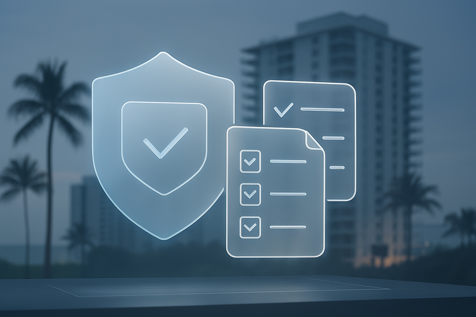 Board members reviewing DBPR compliance letter in condo office